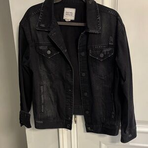 Rachel Hollis Black Distressed Denim Jacket